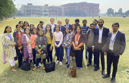 Group of students in a field
